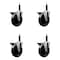 Service Caster 5'' Hard Rubber Swivel 3/4'' Expanding Stem Caster Set with Brake, 4PK SCC-EX20S514-HRS-PLB-34-4 - alternate 1